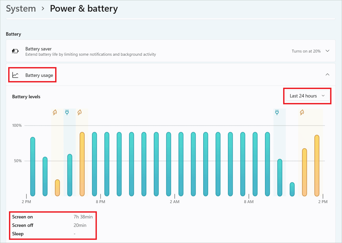 Click Battery usage