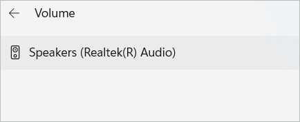 Select a device for sound settings on Windows 11