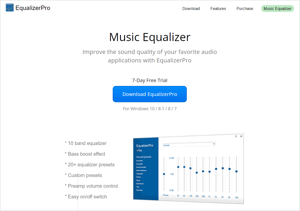 EqualizerPro best equalizer settings Windows 11