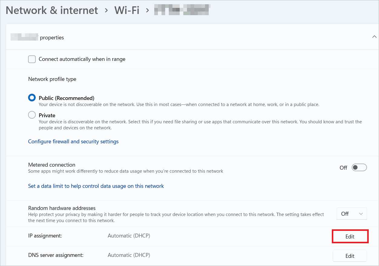 Click the Edit button