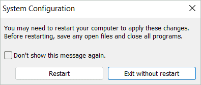 Select Restart option