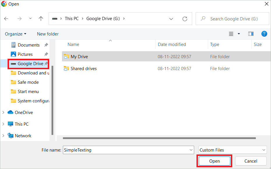 Select files and click Open