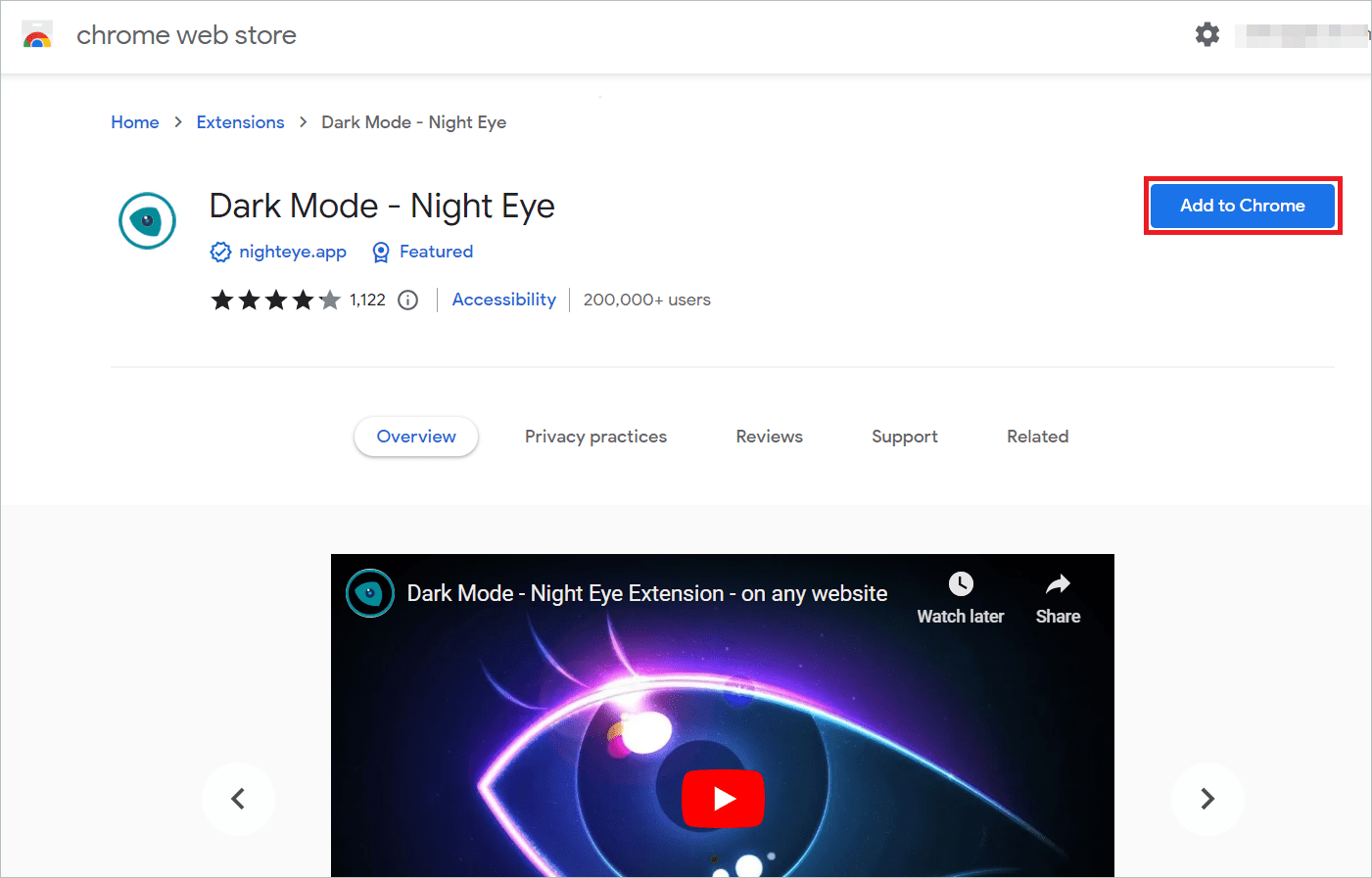 Install Dark Mode - Night Eye