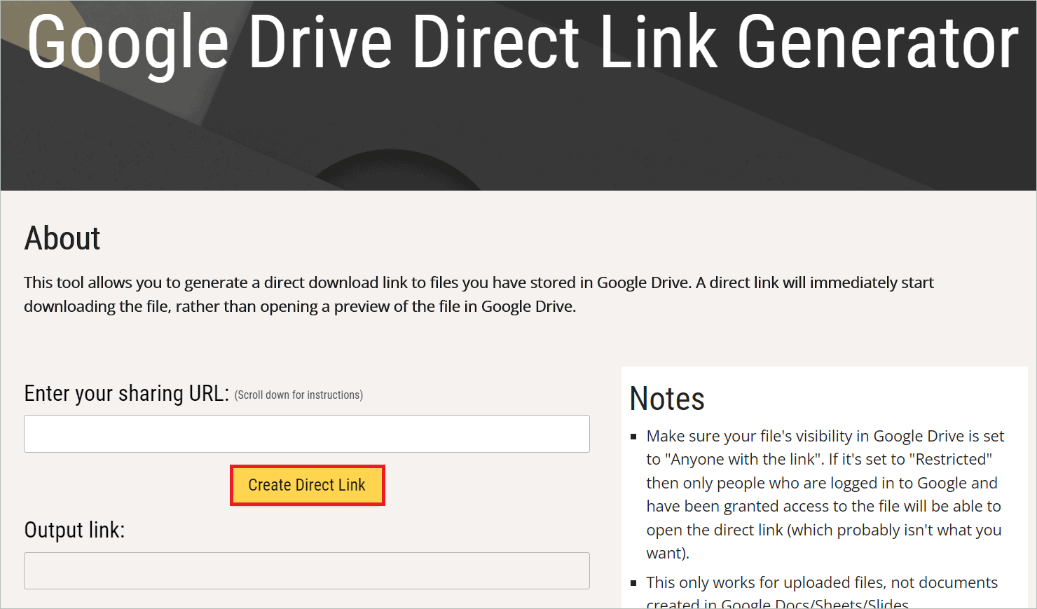 Google Drive direct link generator