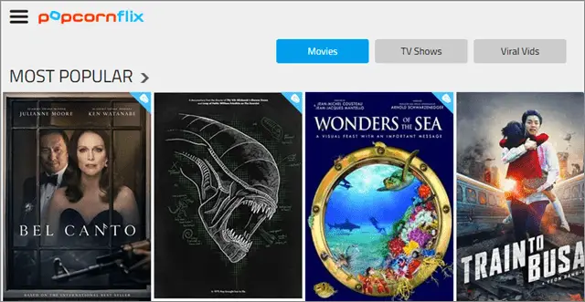 popcornflix  best movie streaming sites