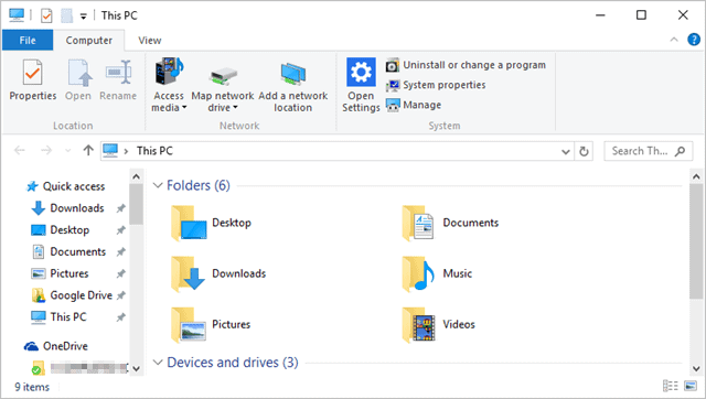 Windows 8 favorite folders for computer