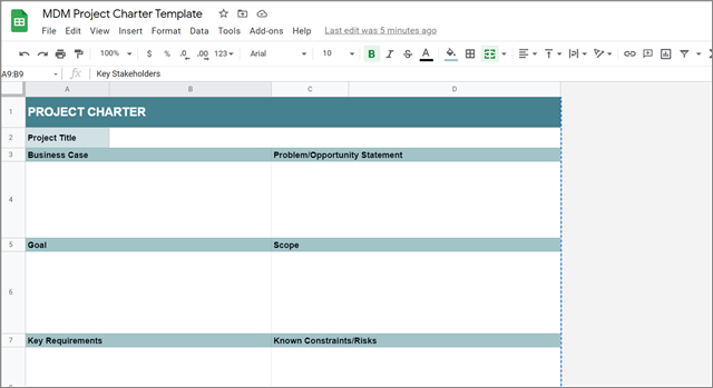 Project Charter Template