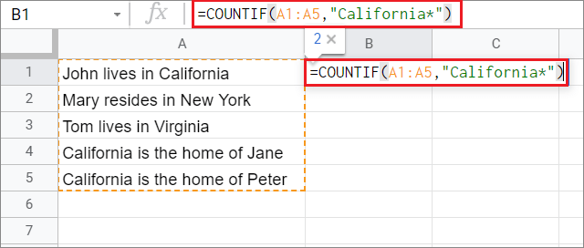 Enter the COUNTIF Google Sheets function