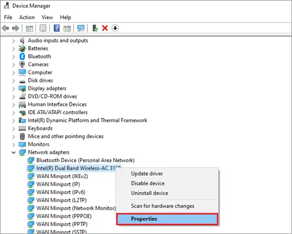 Right-click and select Properties