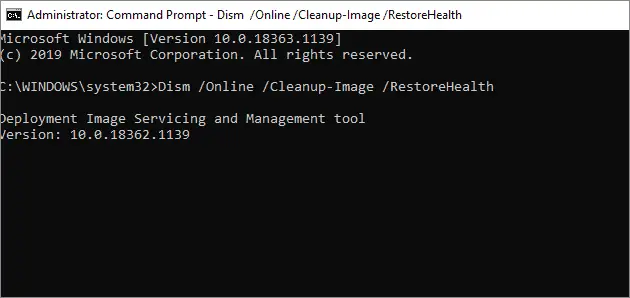 run dism scan 4