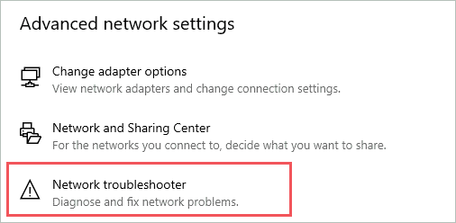 Run Network troubleshooter  
