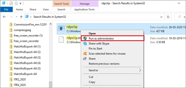 run rdpclip as administrator 1