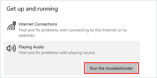 Run the audio troubleshooter