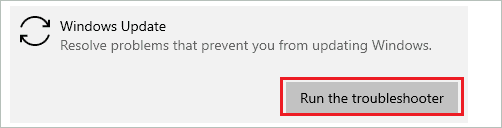 Run Windows Update troubleshooter