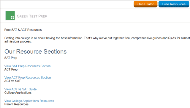 Online SAT Prep from Green Test Prep