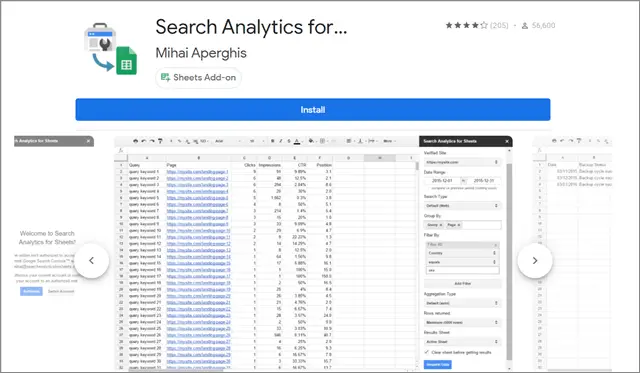Search Analytics for Sheets
