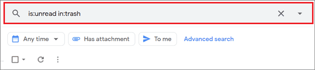 Search unread emails in a specific folder