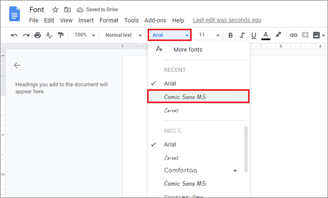 select a font in the document for how to change default font in google docs