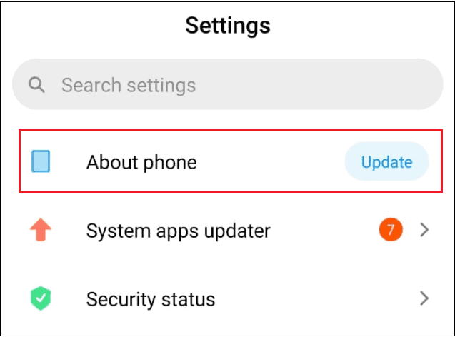 Select About phone