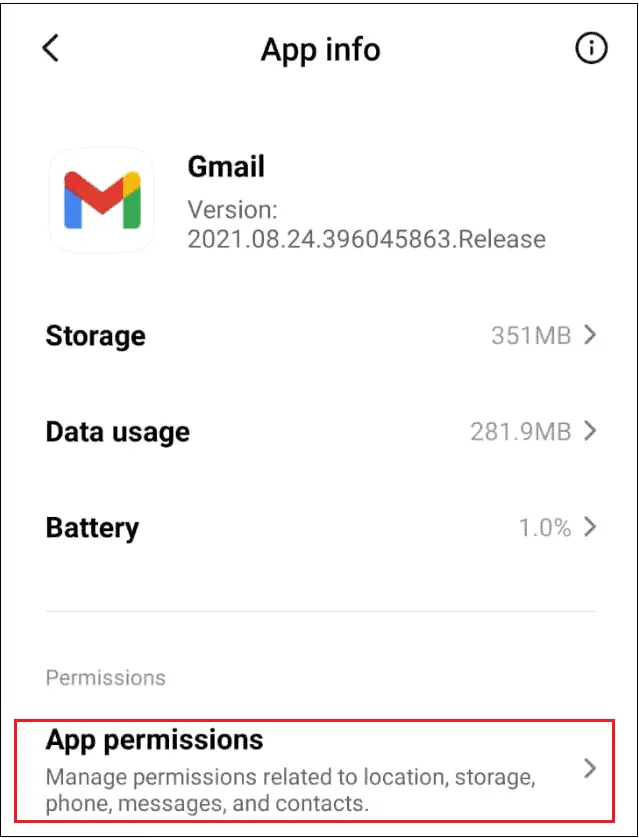  Open Gmail and select Permissions