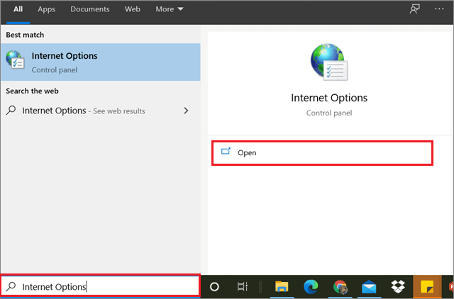 Reset the Internet Options To Fix Print Spooler Keeps Stopping In Windows 10