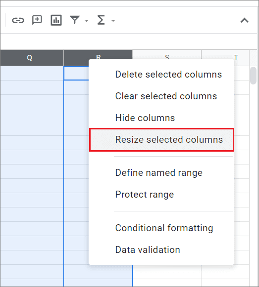 Resize columns for gantt chart in google sheets