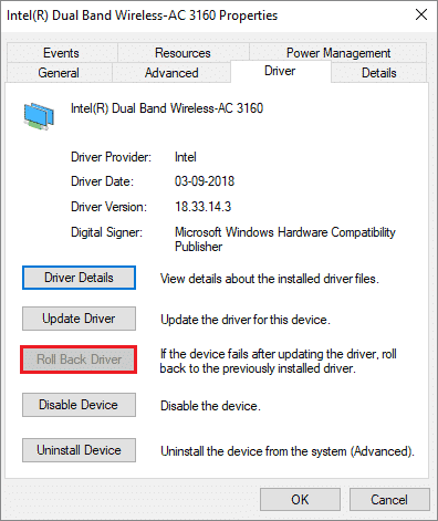 select roll back driver