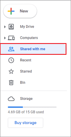 Open shared files