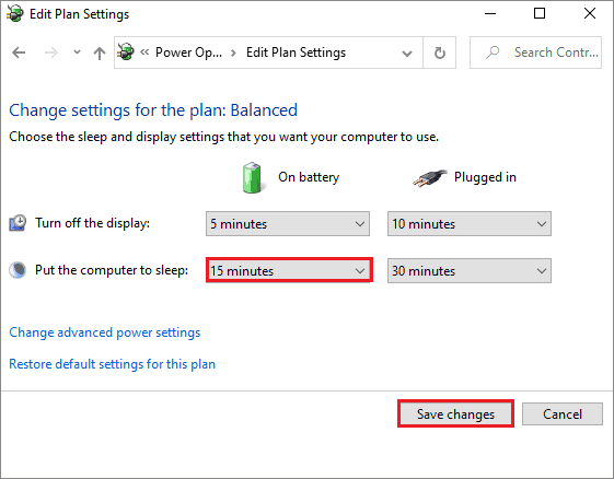 select sleep timing