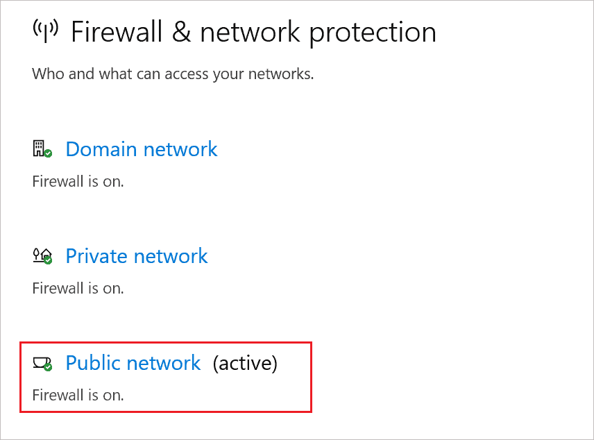  Click on active network