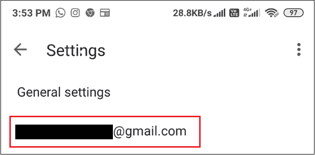 Select the Gmail account