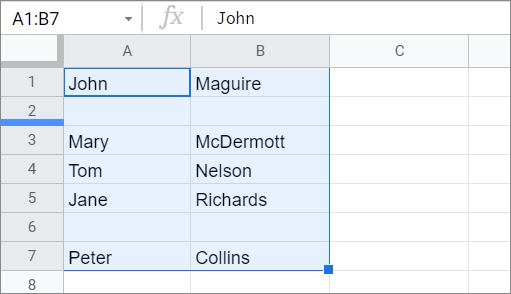Select the range for COUNTIF Google Sheets function