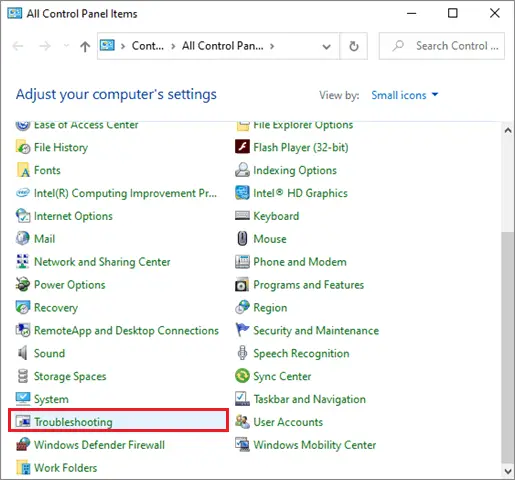 select troubleshooting 1