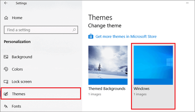 Select Windows theme