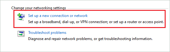 Set up a new connection on your PC