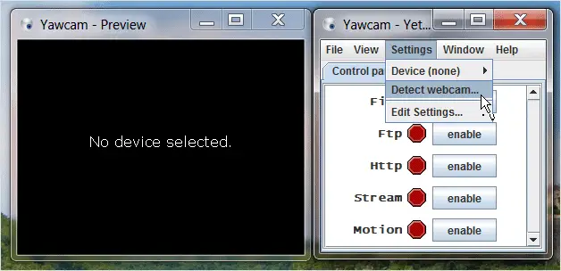 yawcam-interface