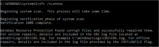 Execute the sfc /scannow command