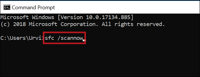 sfc scannow to fix corrupted files