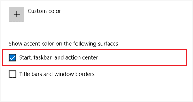 Check the accent color option