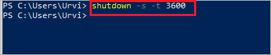 Schedule auto shutdown Windows 10 via PowerShell terminal