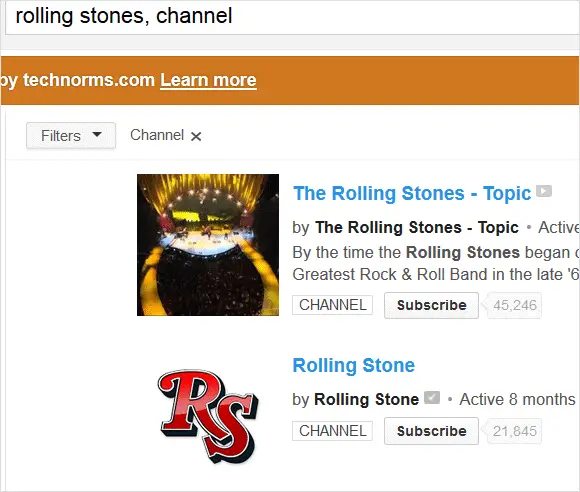 Find the official channel of an artist. find-the-official-channel-of-an-artist