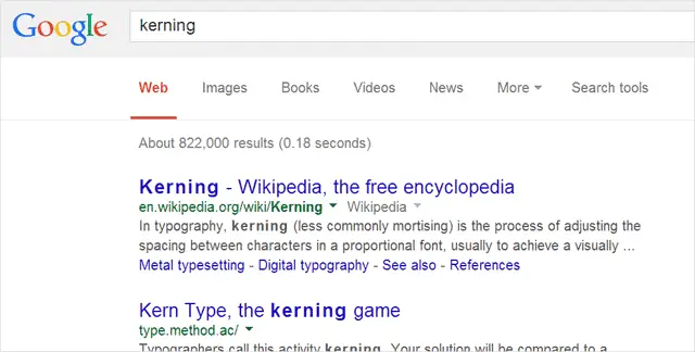 Example of Kerning Chrome Easter egg.