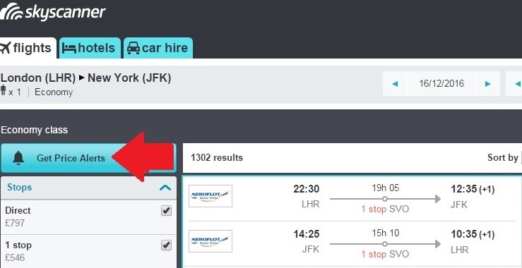 skyscanner best flight price tracker