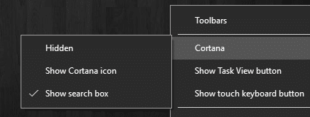 hide-cortana-taskbar