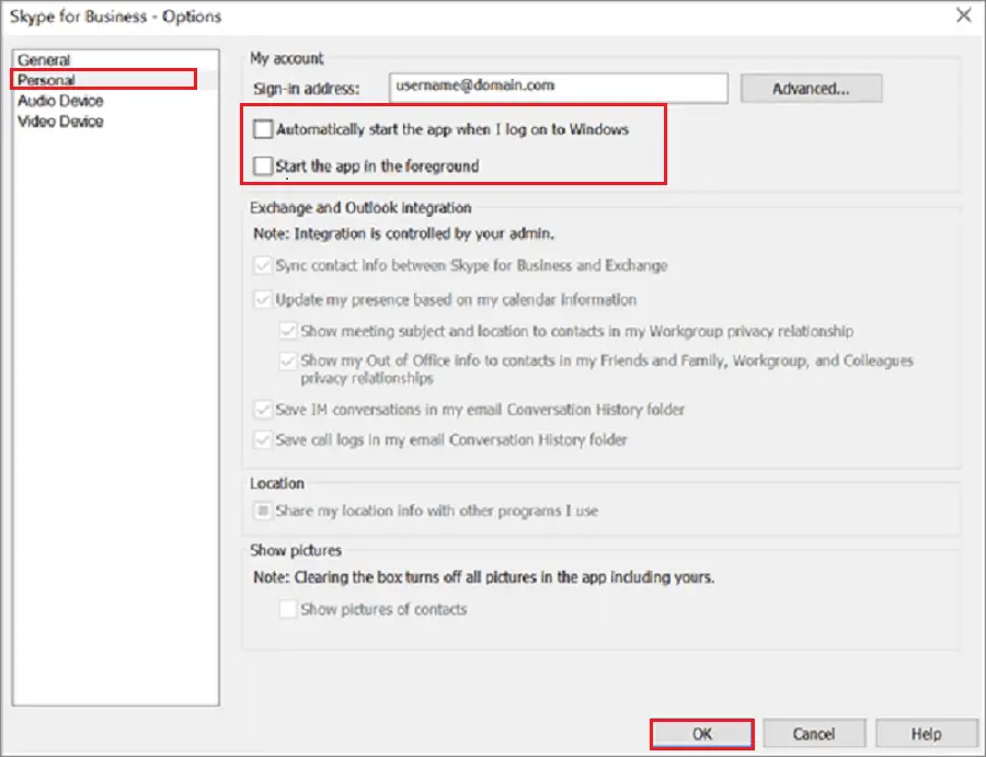 skype for business app windows 10