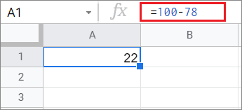 Subtract directly in spreadsheet cells