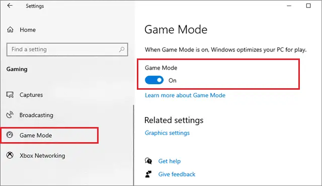 switch on the game mode when games keep crashing pc