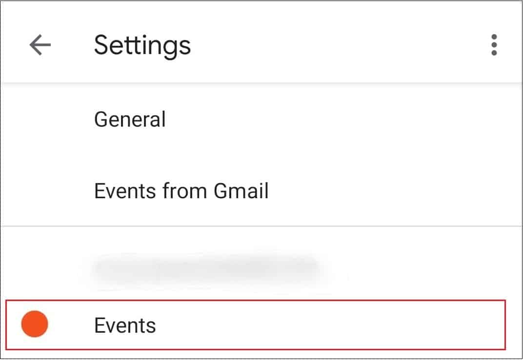 Tap on the Events option