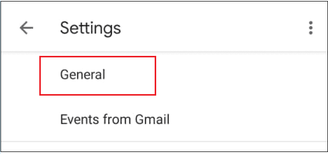 Choose General settings if gmail notifications not working