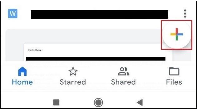 Tap on the Plus sign in the Google app